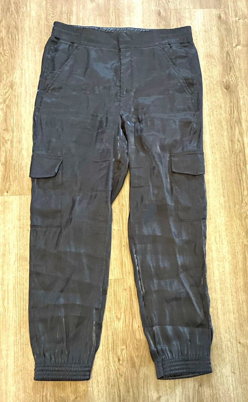 Anthropologie Women’s Satin Shimmer Cargo Jogger Pants Size M